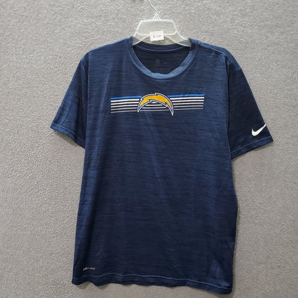 San Diego Chargers Men Activewear Top Large Navy Shirt Nike Logo Dri Fit Tee - Picture 1 of 10